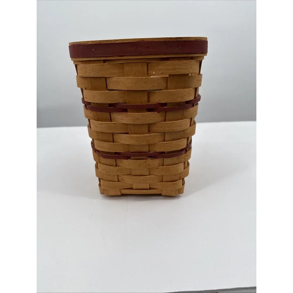 1996 Longaberger Medium Spoon Kitchen Basket Red Weave VTG Farmhouse Country